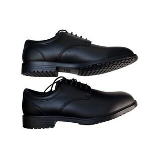 Shoes For Crews Cambridge Mens 12 Slip Resistant Black Leather Work Shoes NWT